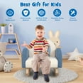 thumbnail image 2 of Resenkos Kids Rocking Chair Children Velvet Upholstered Sofa with Solid Wood Legs-Blue, Kids Chairs for Kids, 2 of 8