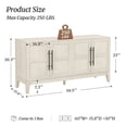 thumbnail image 5 of Carolayne 60-Inch Sideboard Buffet Cabinet, Modern Storage Console Table with 4 Doors For Dining Room Living Room, White, 5 of 11