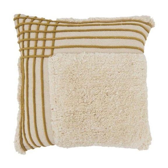 Saro Lifestyle Crosshatch Pattern Tufted Throw Pillow Cover