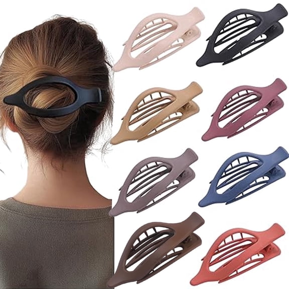 French Flat Hair Clips - 8 PCS Concord Side Slide Volume Clips Medium Hair Claws for Women Girls Thick or Thin Hair