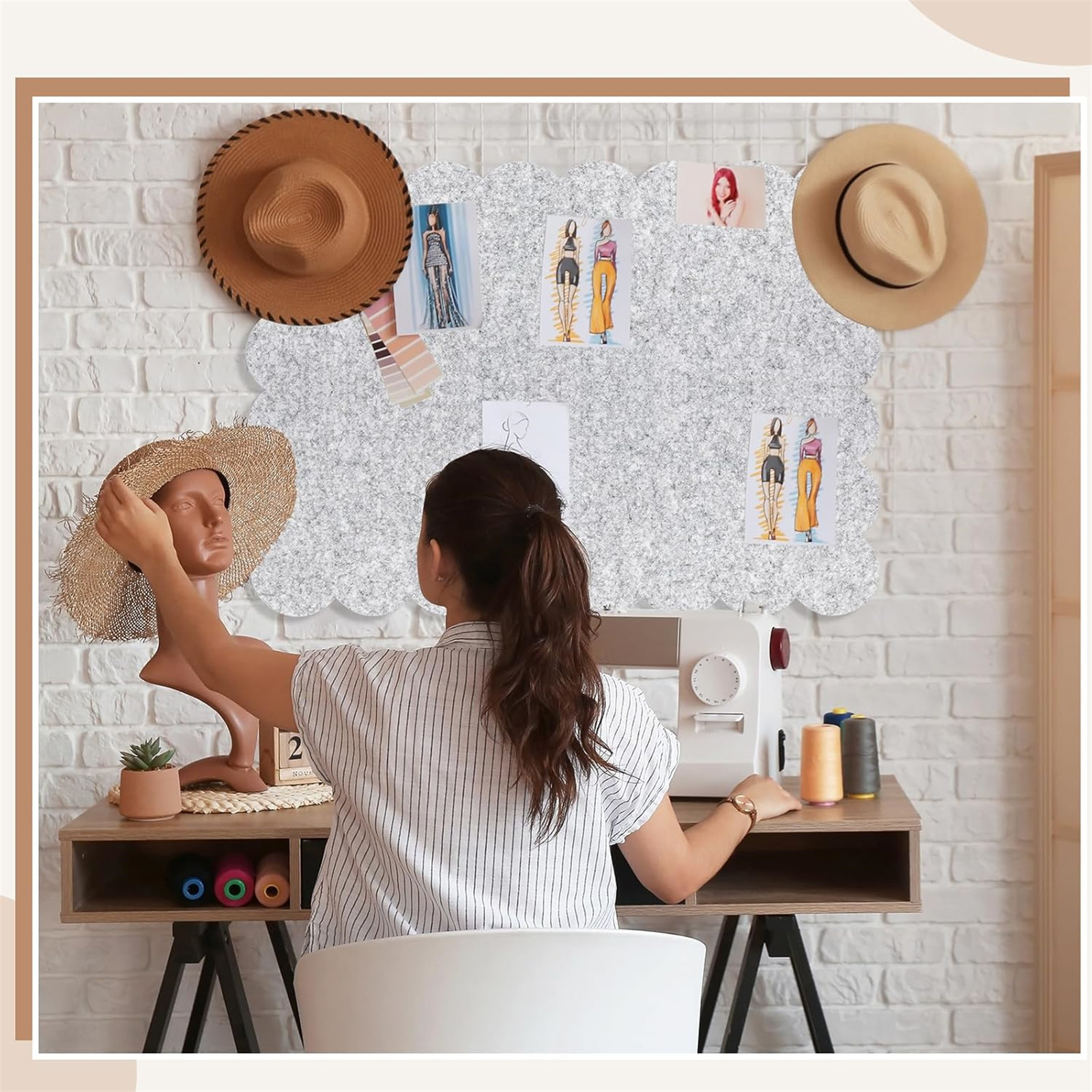 Cork Boards Bulletin Board,Bexiou 24'' X 36'' Foldable Felt Cork Board for Walls,Decorative Pin Board for Wall,Photo Display Board for Office Home School