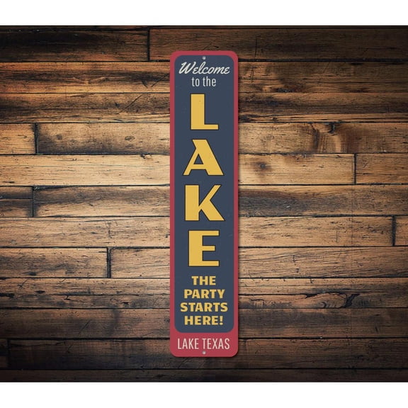 Party Starts Here Novelty Decor, Metal Wall Sign - 4x18 Inches