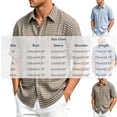 thumbnail image 3 of COSFO Plaid Mens Button Up Shirt Short Sleeve Summer Cotton Shirts Casual Collared with Pocket Loose Fit Tops, 3 of 9