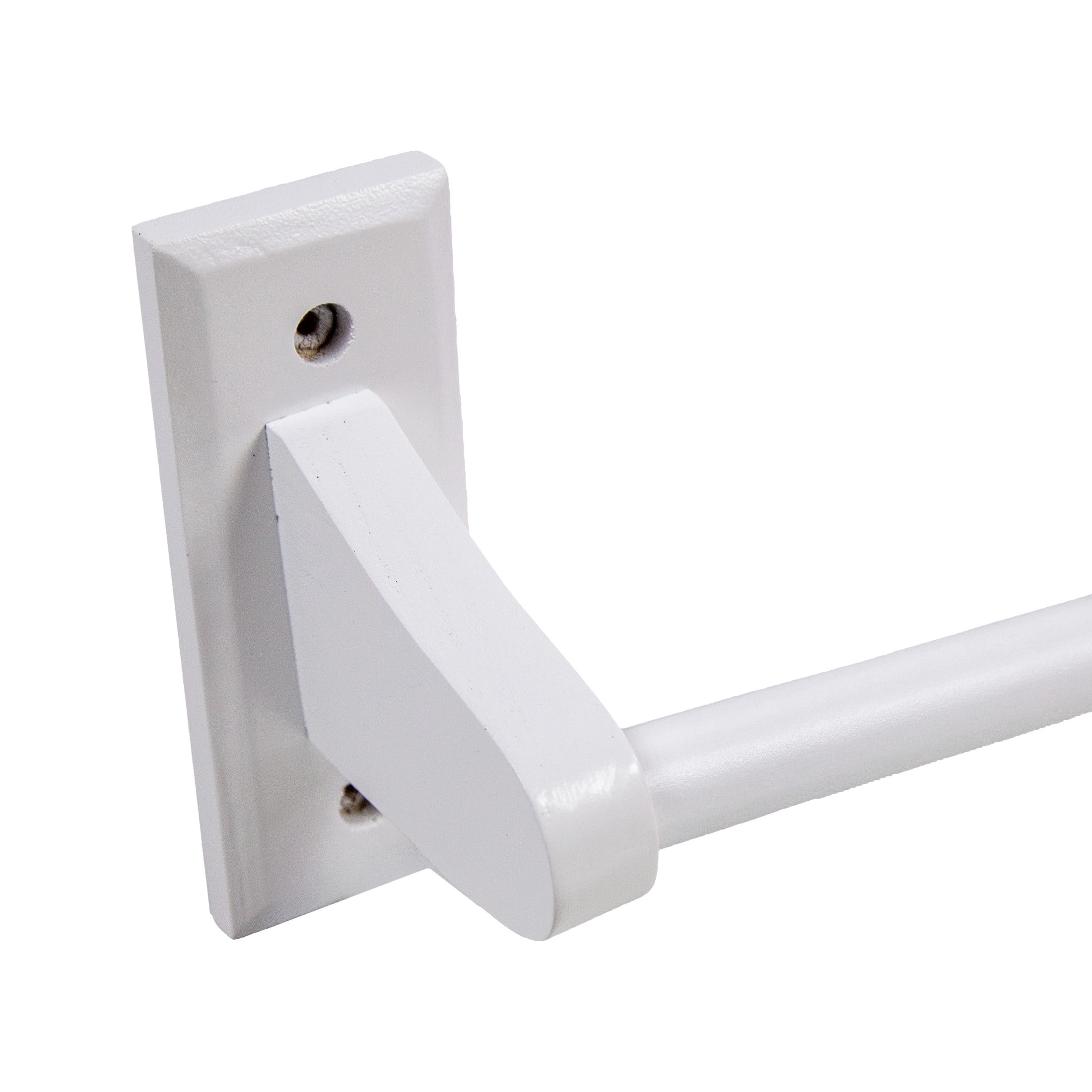 White Wood Dalton 18 in. Towel Bar, Bathroom and Kitchen Wall Mount