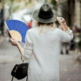 thumbnail image 5 of 12PCS Folding Paper Fans, Handheld Paper Fan Foldable Decorative Fans Blue Bamboo Fan for Summer Beach Party Dancing DIY Wall Decoration, 5 of 6