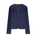 thumbnail image 4 of Kilaqueen Women's Long Sleeve Open Front Cardigan Solid Color Silk Vintage Short Cardigan Lightweight Soft Comfy Cropped Shrug Bolero Cardigan for Dress, 4 of 8
