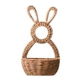 thumbnail image 2 of Woven Easter Bunny Basket, Wicker Bunny Flower Basket Rabbit Shaped Hanging Wall Pockets for Front Door, Easter Hanging Ornament Spring Decor, Easter Gift for Family D, 2 of 5