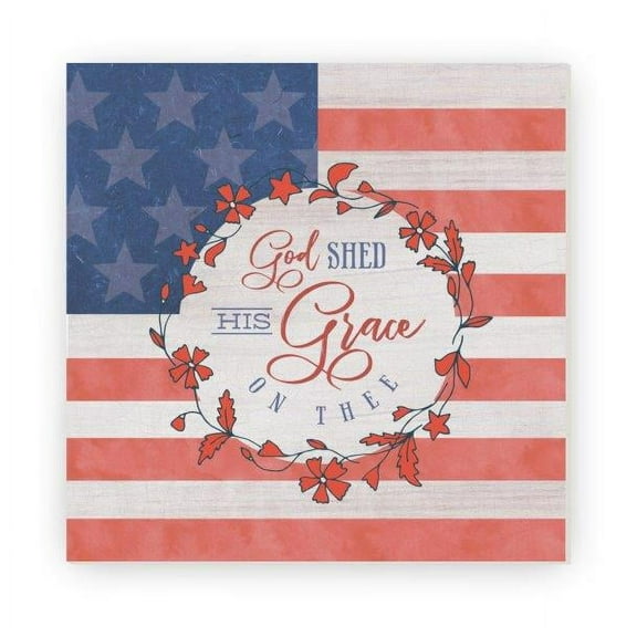 God Shed His Grace On Thee Rustic Wood Sign 12x12 (Unframed)