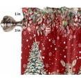 thumbnail image 5 of Red Christmas Kitchen Curtains and Valances Set, Rod Pocket Curtains Tier Farmhouse Window Curtains 36 Inch Length, Poinsettia Gnomes Snowflake Eucalyptus 3 Piece Kitchen Curtains Set, 5 of 6