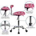 thumbnail image 2 of Vibrant Pink and Chrome Swivel Task Chair with Tractor Seat, 2 of 9