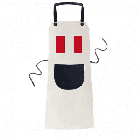 

Peru National Flag South America Country Apron Adjustable Bib Cotton Linen BBQ Kitchen Pocket Pinafore