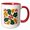 Red/White, variant on 3drose, Holly Leaves Retro Modern Big Print Pattern, 11oz Two-tone Red Mug