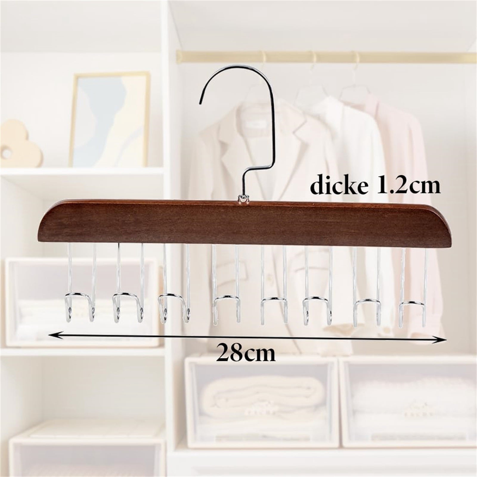 Door Towel Rack 2Pcs Anti Slip Multi Hook Coat Racks Bra Hangers For Closet Organizer With 8 Hooks 360 °Swivel Belt Hanger For Closet For Belt Tie Tank Top Bra Scarf