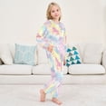 thumbnail image 6 of Fluffy Pajamas Set Fuzzy Winter Warm Pj Sets Pullover Tops and Long Pants Pastel Unicorns and Bows Medium, 6 of 8