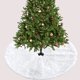 thumbnail image 4 of Árbol de Navidad Felpa Falda Adornos para árboles festivos Redondo Blanco como la nieve yeacher  Falda de felpa de árbol, 4 of 7