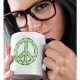 thumbnail image 2 of 3drose, Green and White Daisy Peace Sign, 11oz Two-tone Black Mug, 2 of 6