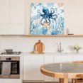 thumbnail image 6 of Octopus Wall Art Painting on Canvas, Blue Coastal Starfish Ocean Coral Nautical Canvas Art Home Prints Wall Art Framed Modern Artwork for Living Room Bedroom Wall Decor 16x16in, 6 of 9