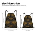 thumbnail image 2 of Gaeub Gold Dragonfly Mandala Drawstring Backpack Bag Sport Gym Sackpack Heavy Duty String Backpack for Men Women-Small, 2 of 6