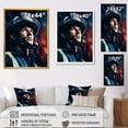 thumbnail image 4 of Designart "Portrait of a Brave Firefighter" Americana Framed Wall Art - Traditional Blue Fireman Bedroom Framed Canvas Wall Art, 4 of 6