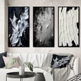 thumbnail image 1 of Designart "Momentary Spirit Abstract in Black and White" Abstract Painting Framed Wall Art Set Of 3 - Black Modern Frame Gallery Wall Set For Home Decor, 1 of 6