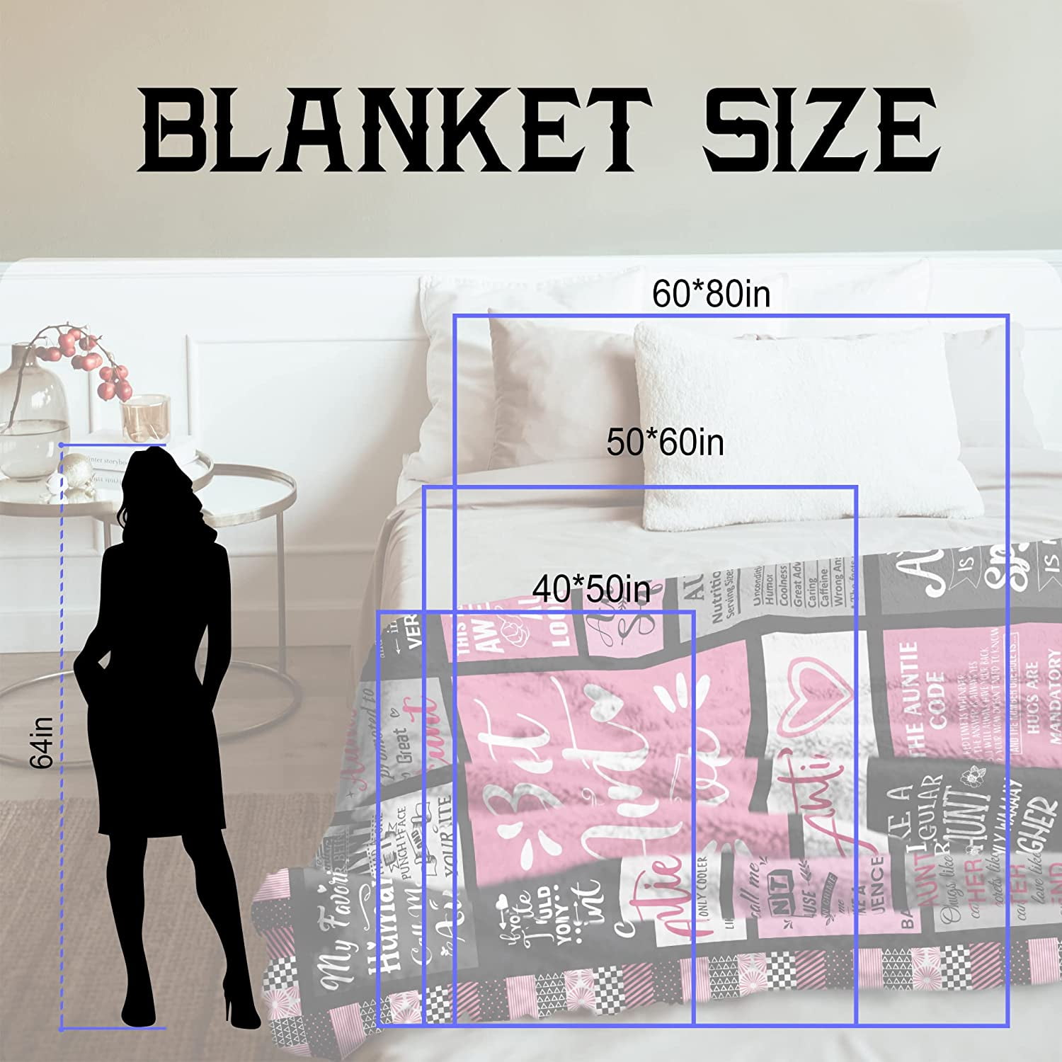 Aunt Gifts Throw Blanket 50\u201dX60\u201d - Best Aunt Ever Gifts - Great Birthday Gifts for Aunts - Aunt Birthday Gift for Women - Funny Aunt Decorations Presents Blanket - Best Auntie Gifts Ideas