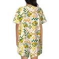 thumbnail image 3 of Qekee Hawaii Palms Women's Pajama Set Short Sleeve Sleepwear Summer Home Wear with Pockets Soft Short Sleeve Shirt - Hawaii Palms, 3 of 9