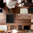 thumbnail image 2 of PU Leather Collection Letter Tray, Document Desk Organizer,Stackable Office File Document Tray Holde, 2 of 5