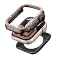 thumbnail image 5 of ELEHOLD For Apple iWatch Series 9/8/7 45mm Shockproof Protective Heavy Duty Bumper Cover Glitter Rhinstones Case, Zinc Alloy+PC Material, Impact Resistant , Shock Absorbent - Black, 5 of 5