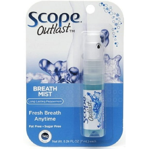 SCOPE Outlast Breath Mist, Long Lasting Peppermint 0.24 oz