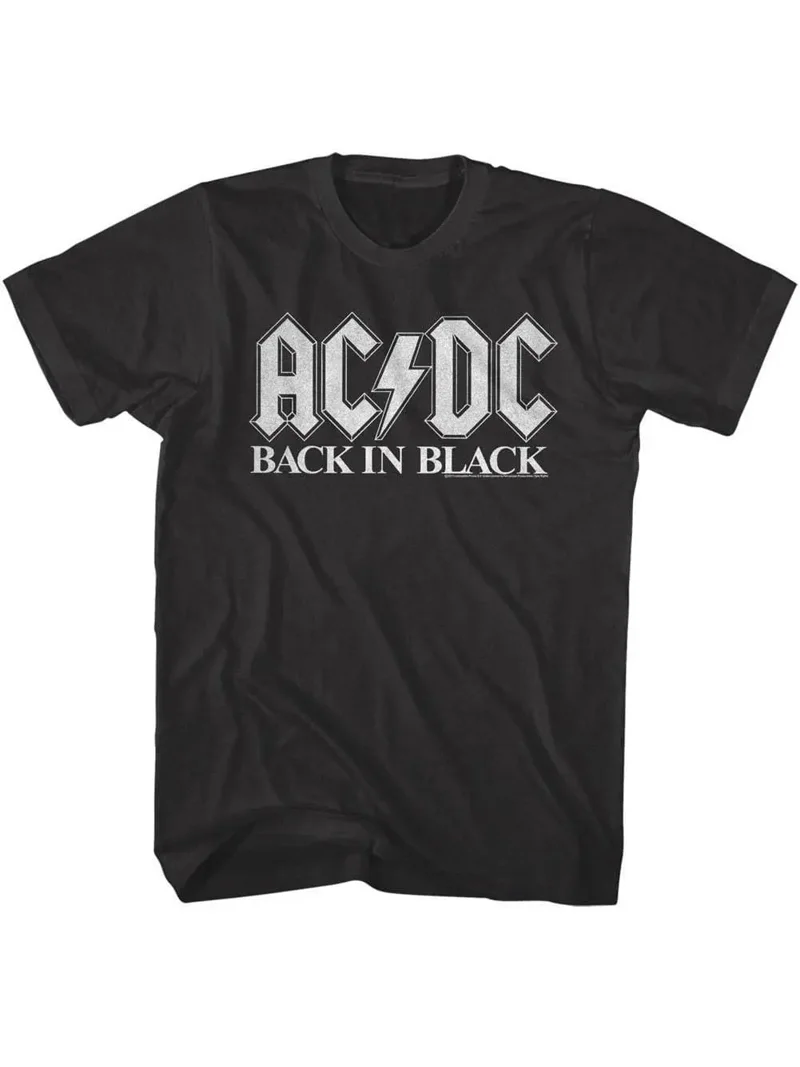 American Classics ACDC Back In Black Adult T-Shirt, Cotton, Black