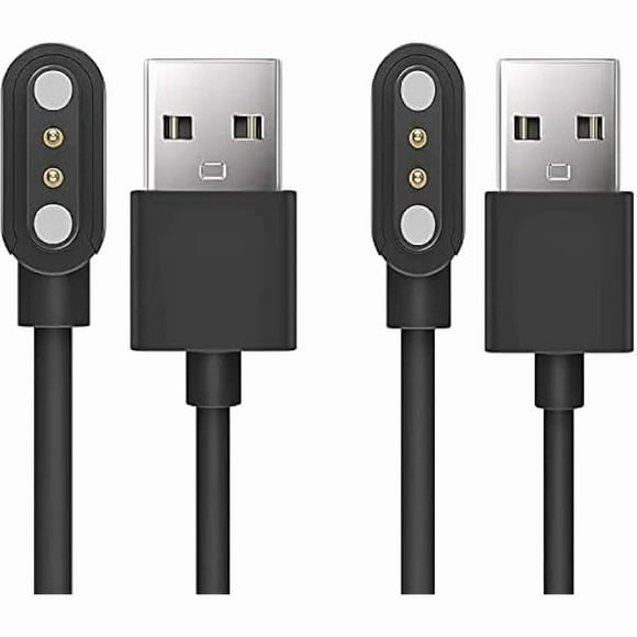 xixishop Compatible avec Chargeur de Montre Intelligente JOYELE, Câble de Recharge USB Magnétique de Remplacement Compatible pour Montre Intelligente pour Enfants JOYELE H79 1.5 (Lot de 2-Noir+noir, Compatible pour Montre JOYELE H79)