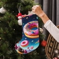 thumbnail image 6 of Lsque 18 Inches Starry Sky Colorful Donut Pattern Christmas Stockings Hanging Ornaments,Knitted Xmas Fireplace Hanging Stocking,Holiday Decoration, 6 of 7