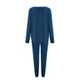 thumbnail image 4 of AherBiu Ensembles de Détente pour Femmes Manches Longues 2 Pcs Pyjamas Col Rond Hauts Pantalons Vêtements de Nuit, 4 of 6