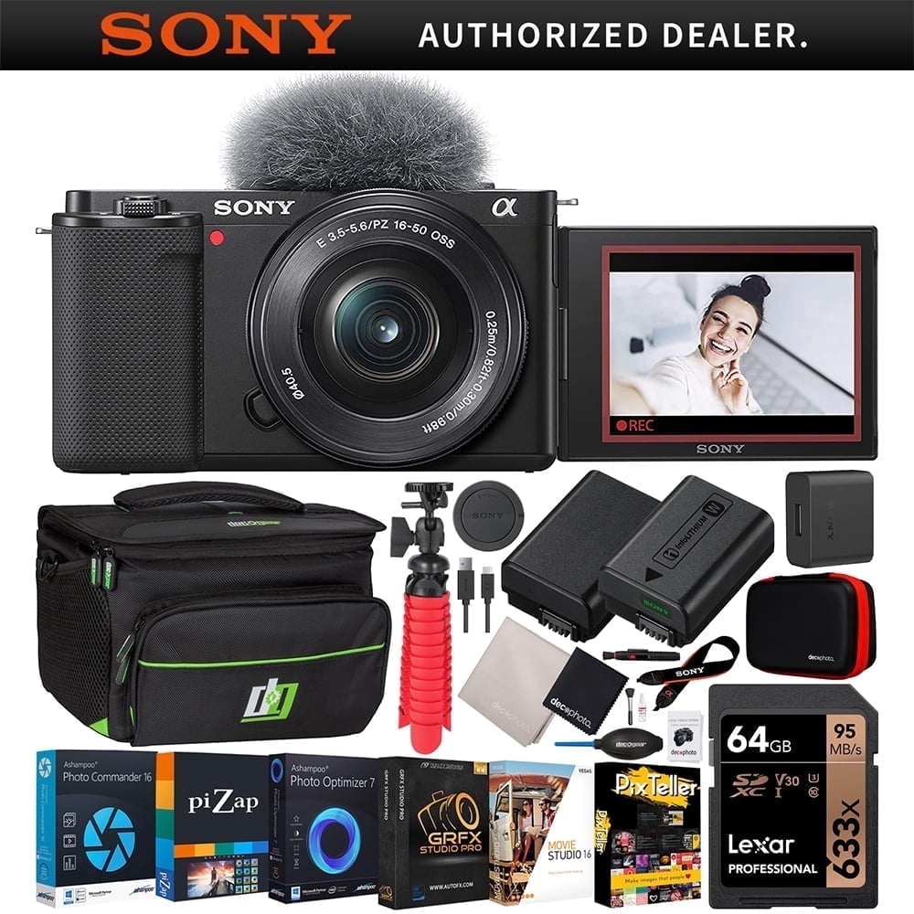 Sony ZV-E10 Mirrorless Vlog Camera with Deco Gear Case, Extra