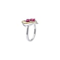 thumbnail image 2 of 1.10 Carat (Ctw) Lab-Created Ruby Heart Ring with Diamonds in Sterling Silver with Yellow Plating, 2 of 4