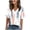 ☃262-White, variant on Xuyuer Womens Tops Dressy Casual Puff Short Sleeve Shirts　Henley V-Neck Summer Tops Pleated T-Shirts Loose Fit Tunic Blouses