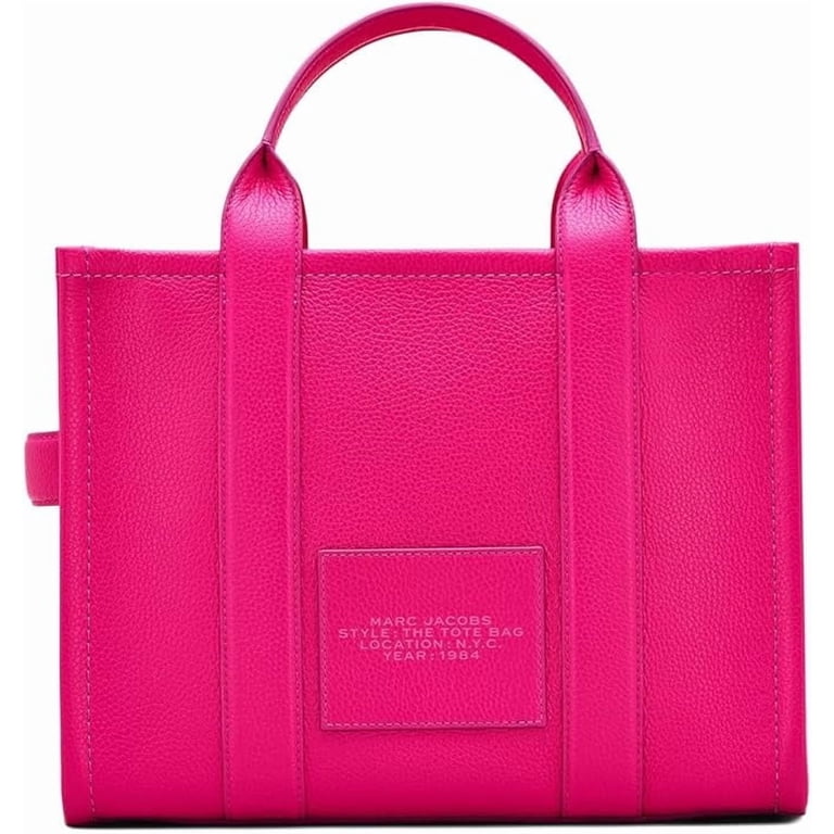 Marc Jacobs Women's The Leather Medium Tote Bag, Hot Pink