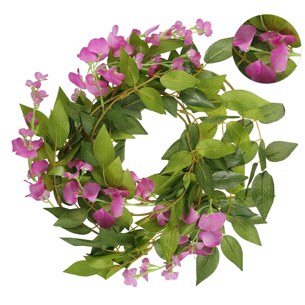 Harupink Artificial Wisteria Garland Fake Silk Flower Vine Garland