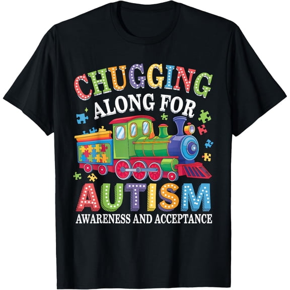 Chugging Along for Autism Awareness Acceptance Train Mens T-Shirt