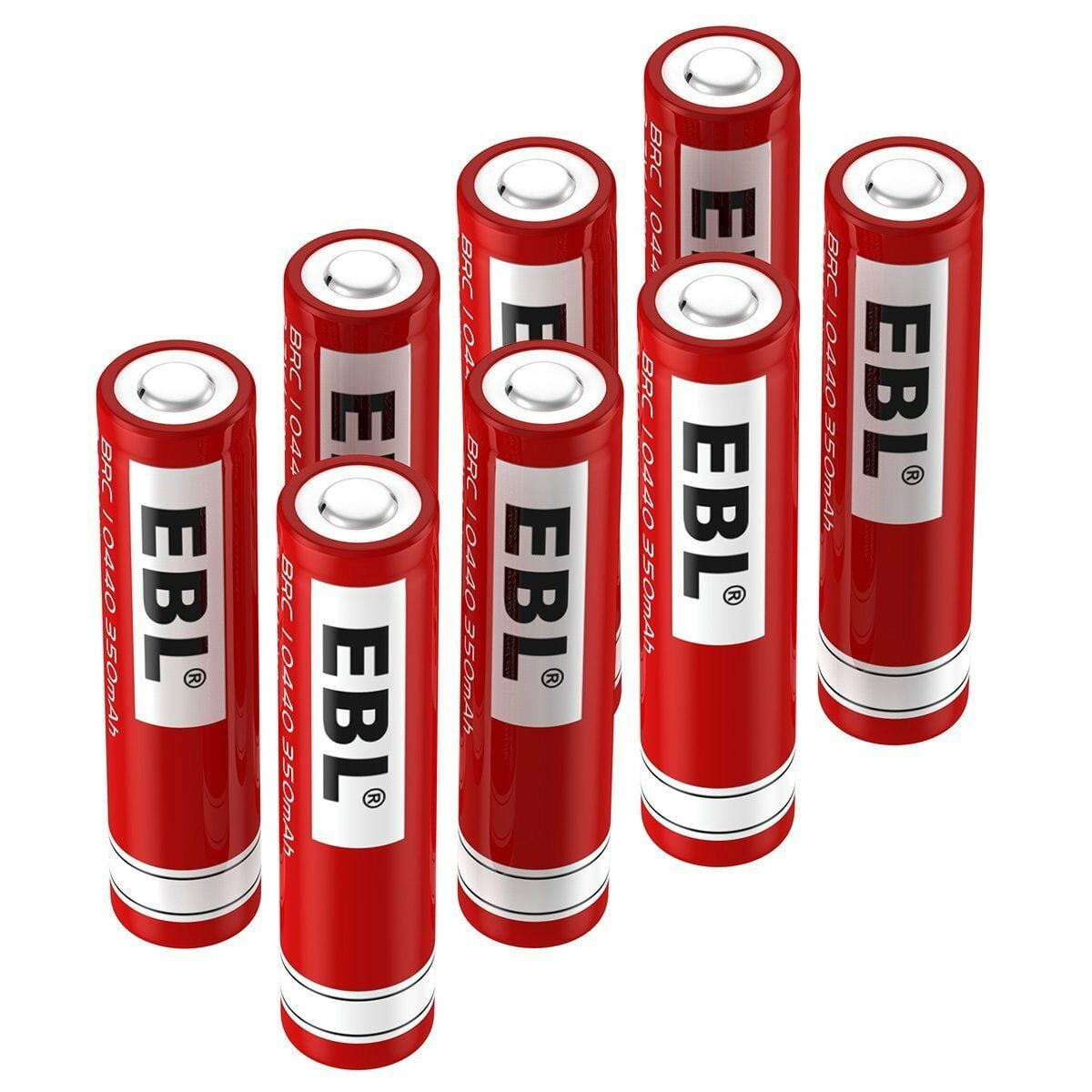 EBL 8-Pack 3.7V 10440 Li-Ion Rechargeable Batteries for LED Flashlight Torch
