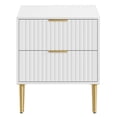 thumbnail image 3 of Glavbiku Modern 2 Drawer Nightstand Set of 2,Wood Bedside Table with Golden Legs,Black,Adult,23.5" H, 3 of 12