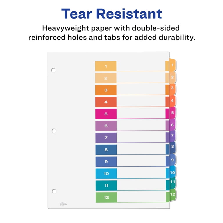 Avery Ready Index 12-Tab Dividers, 6 Sets photo 5