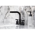thumbnail image 2 of Kingston Brass FSC8950KNL Convergent Two-Handle 3-Hole Deck Mount Widespread Bathroom Faucet with Knurled Handle and Brass Pop-Up in Matte Black, 2 of 8