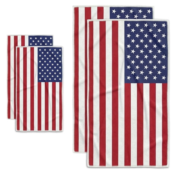 GOGREEN 4 Pack America Beach Towel Large Sand Free Towels for Travel, Quick Dry Absorbent Beach Towels for World Cup 2026 Pool Yoga Gym Camping