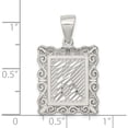 thumbnail image 4 of Sterling Silver Square Diamond-cut Letter K Initial Pendant Solid Casted Polished Classic Glistening Luxurious A classic choice for celebrating love and achievement, 4 of 4