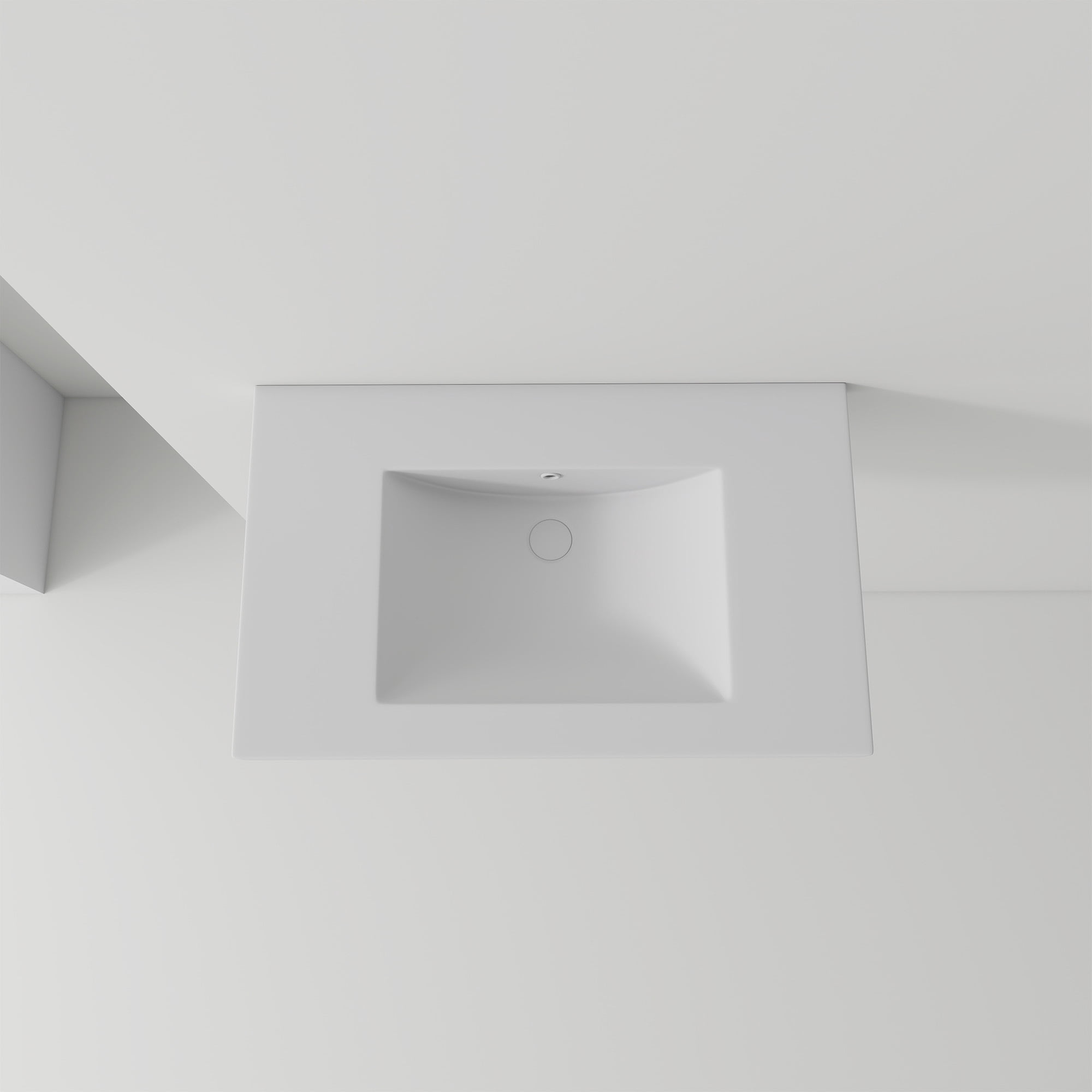 Leumius 30" Ceramic Basin Sink,Ultra-Thin 0.8" Profile,Single Faucet Hole,Wall-Mount or Vanity Ready,White