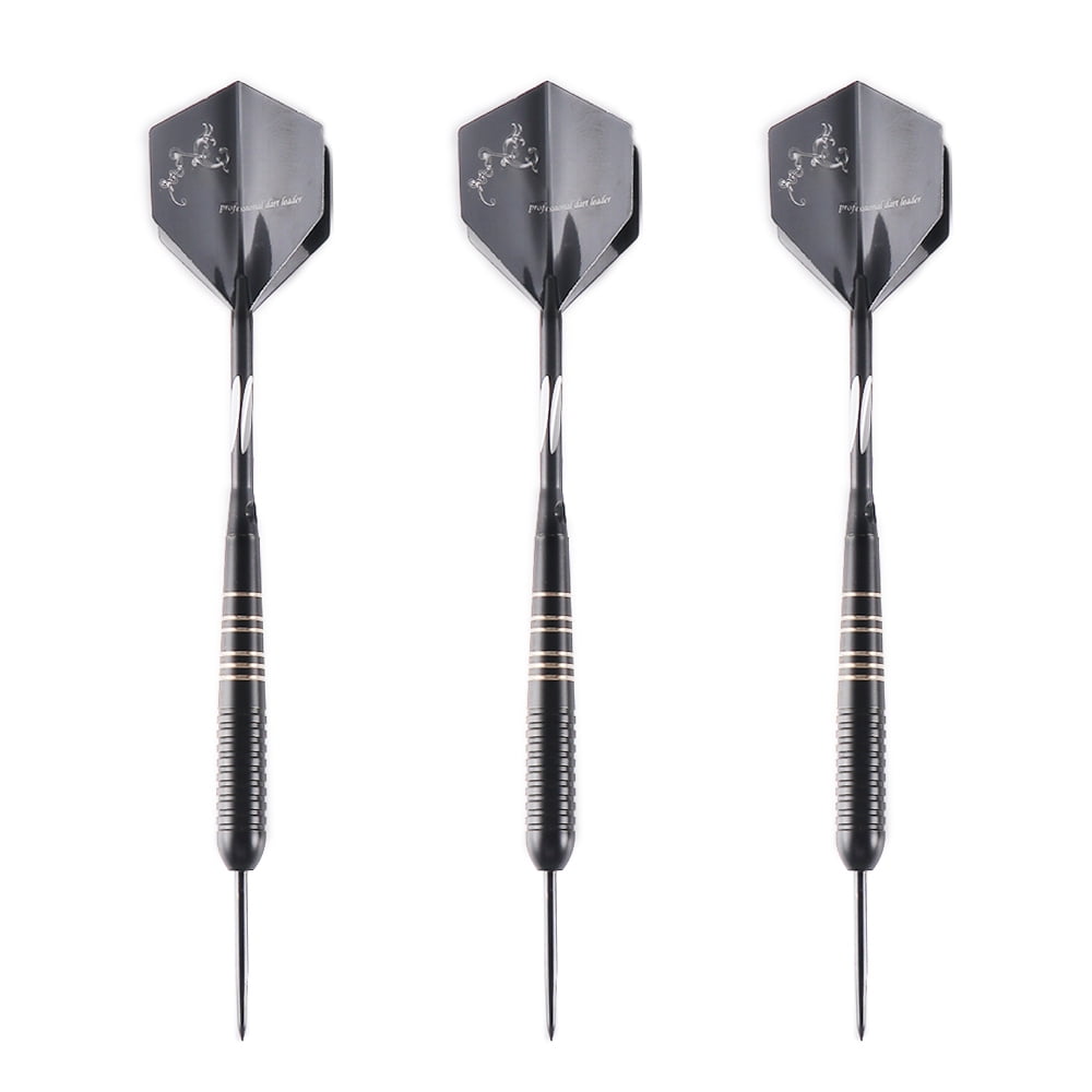 New Darts Flights 3 Sets of 3 Black Darts Flights Soft Steel Tips Shafts 