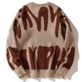thumbnail image 2 of Men's Abstract Pattern Crew Neck Pullover Sweater Long Sleeve Casual Knit Top, 2 of 4