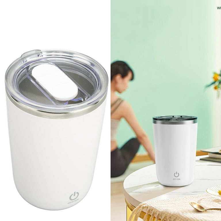 Self Stirring Mug, High Speed Double Click Start IPX6 Waterproof 350ml  Automatic Mixing Cup White Quite For Liquid 