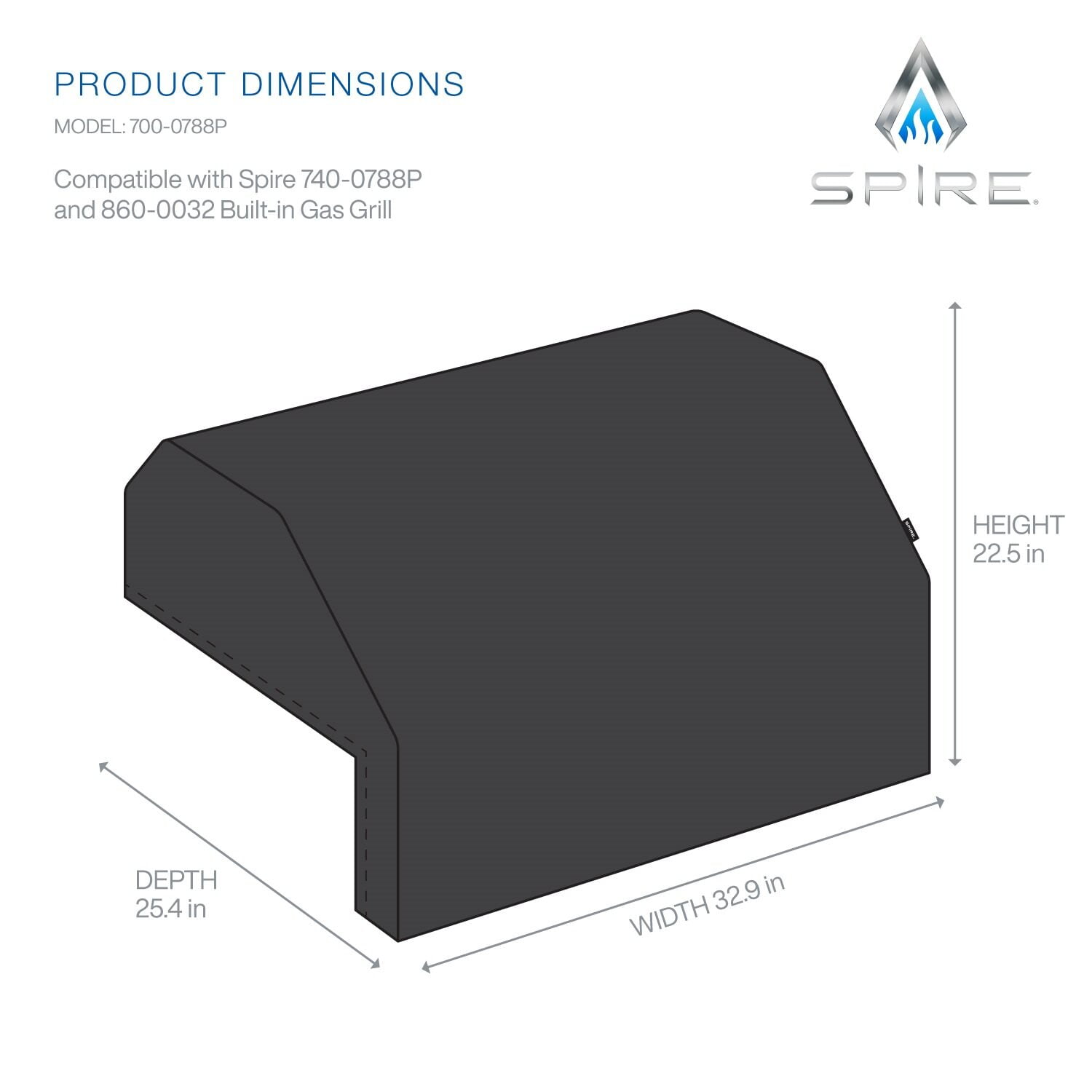 Spire 5-Burner Built-in Grill Top Cover